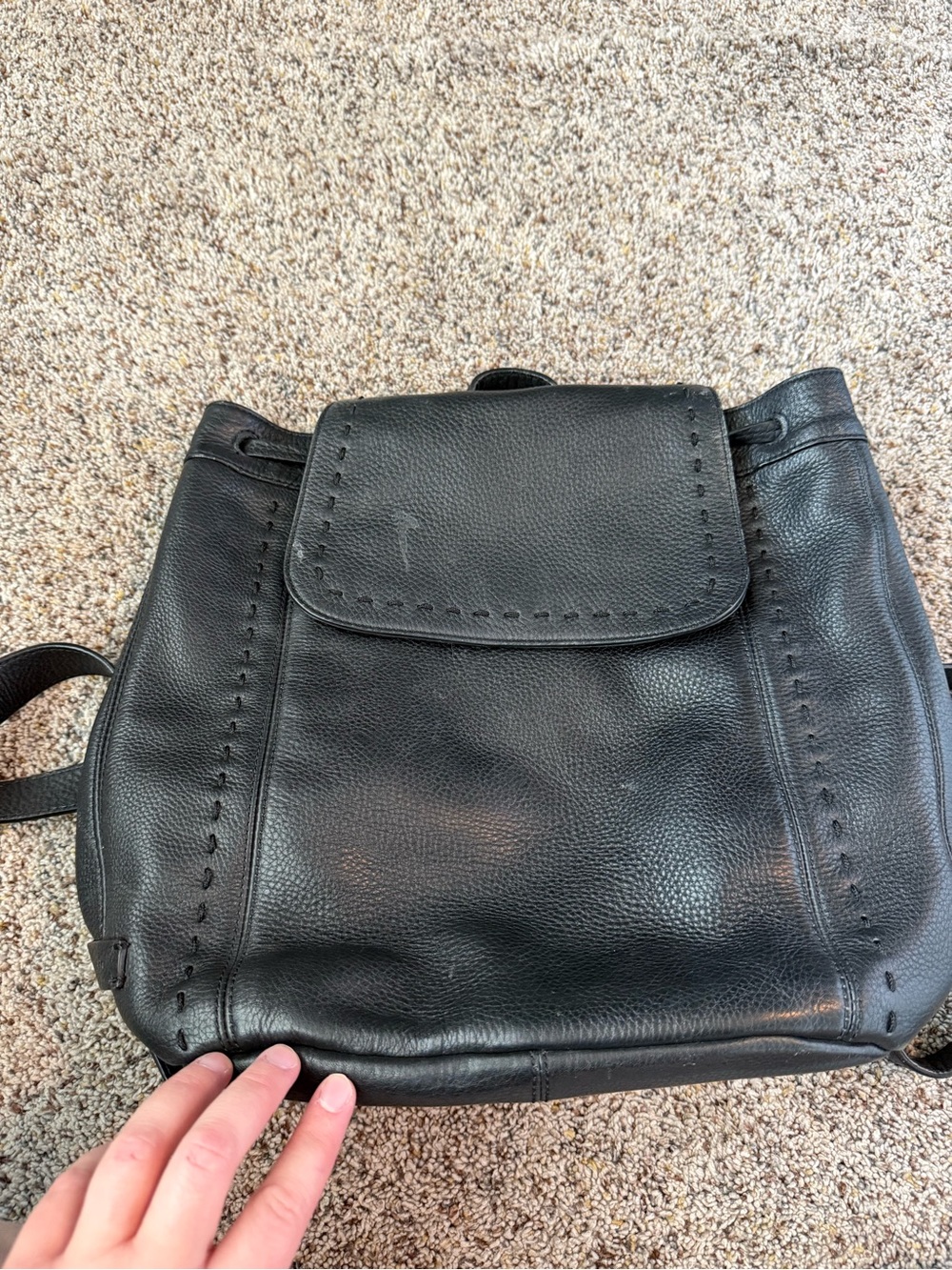 Black Medium Sized Backpack Purse